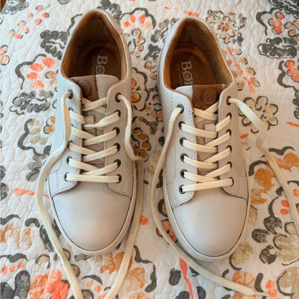 BORN MIRA WHITE ITALIAN FINISHED LEATHER PLATFORM SNEAKERS SIZE 7 - Picture 8 of 11